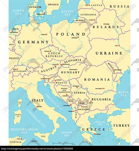 Central Europe Political Map .